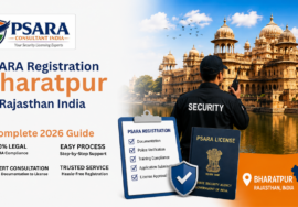 PSARA Registration Bharatpur Rajasthan with security guard and license.