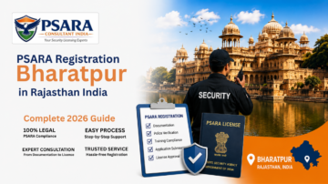 PSARA Registration Bharatpur Rajasthan with security guard and license.